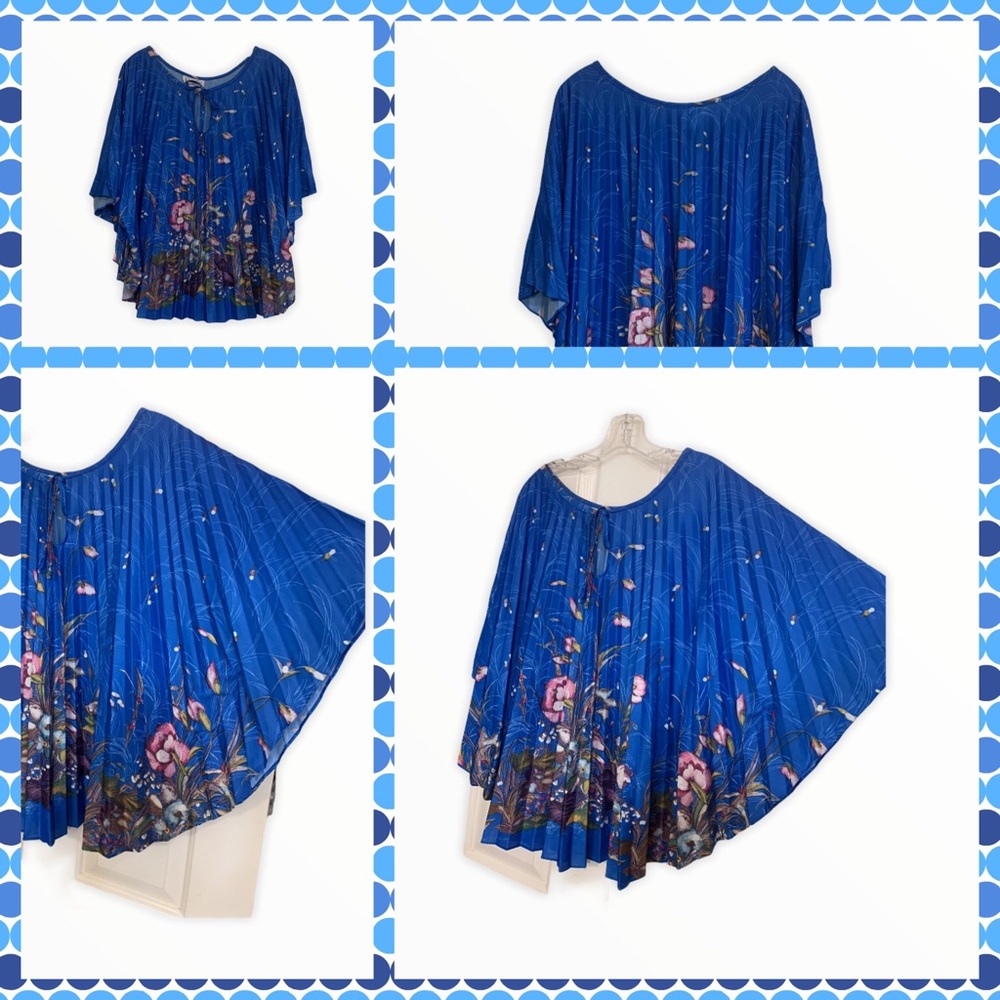 Vintage Disco Bat Winged Accordion Sleeved Top Penny Lou Of California